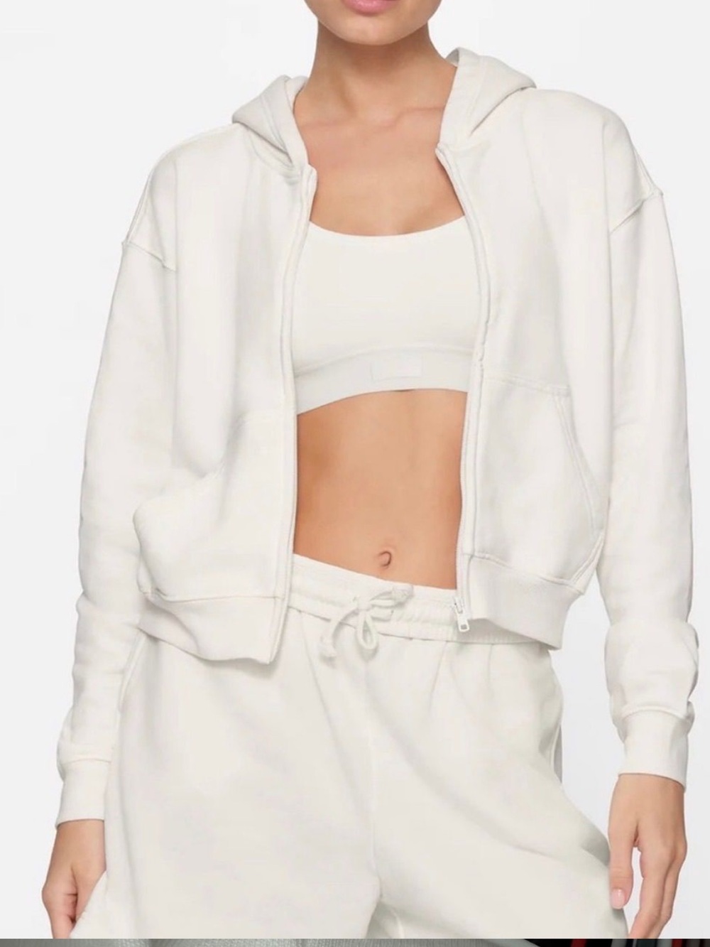 SKIMS NWT Light French Terry Zip Up - Snow